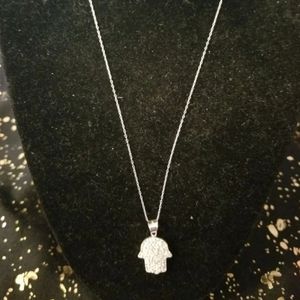 NIP .925 Hamsa Hand Pendant Necklace